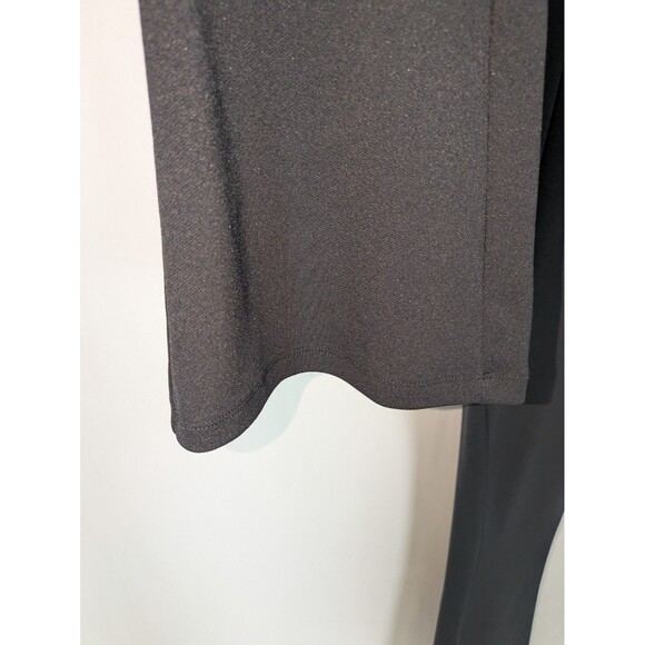 Venus Jumpsuit XS Women's Black Mesh Neck Ruffles Short Sleeve Flared Leg Zipper - Picture 3 of 8